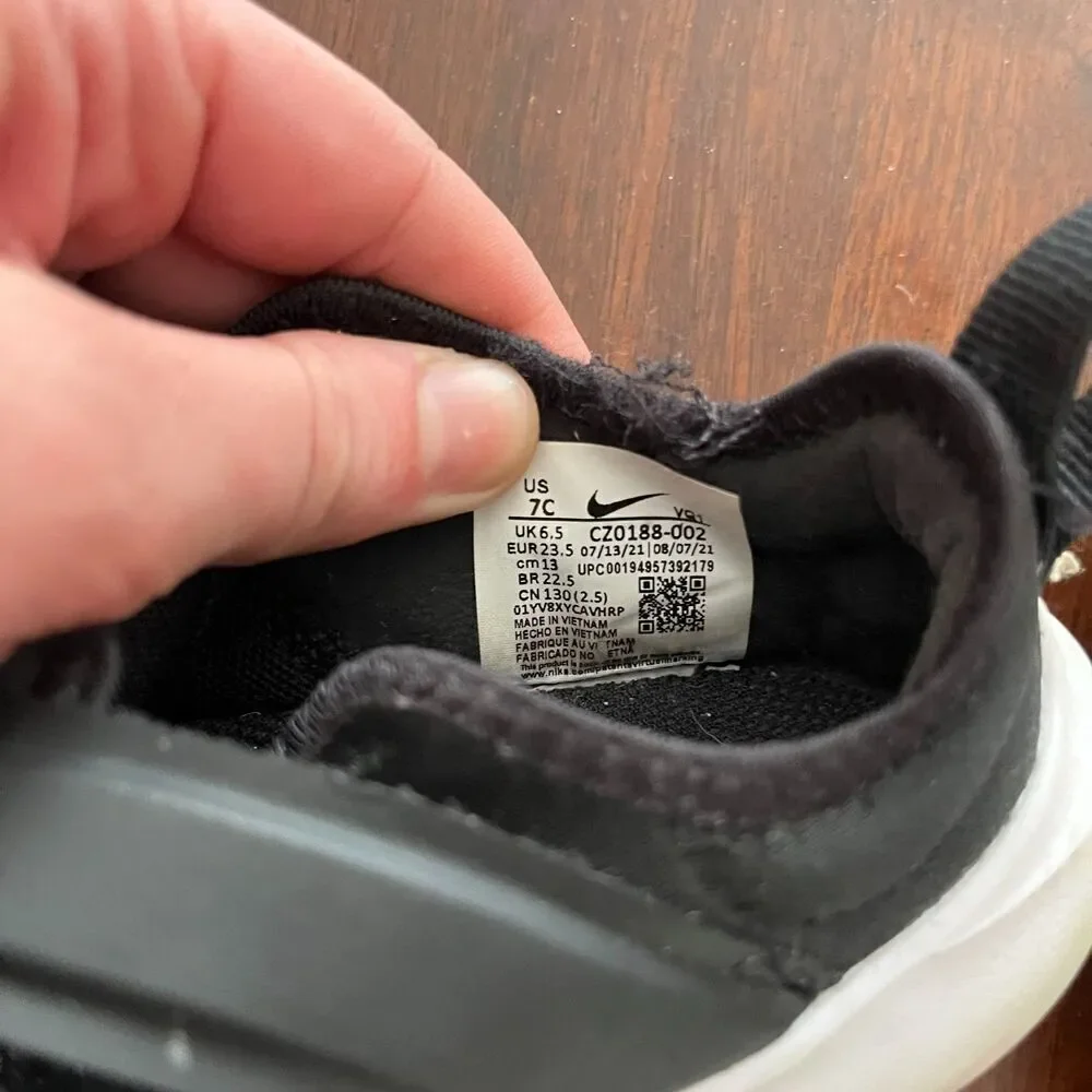 Nike Flex Advance Baby Toddler Black Sneakers Shoes 7C Low Top SMO AFO Friendly